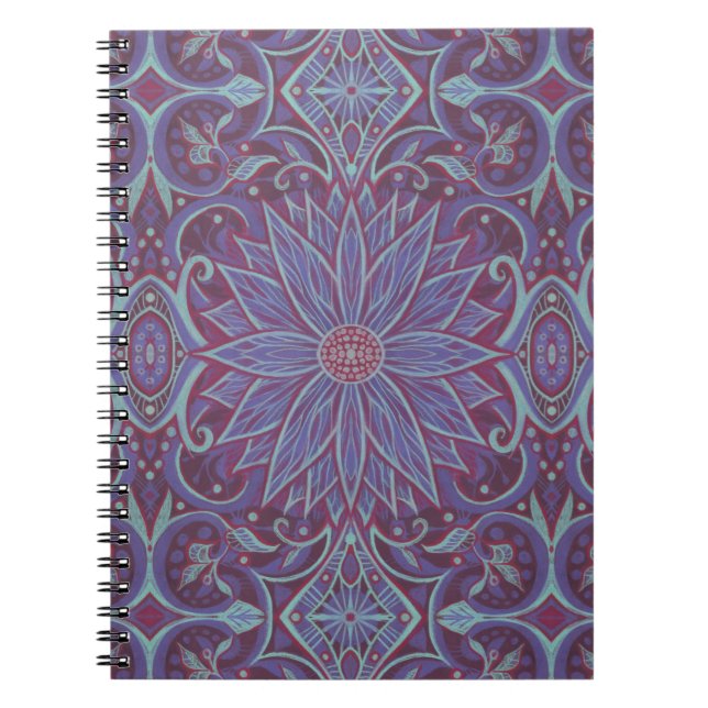 Blumenmuster "Lavender lotus" Notizblock (Vorderseite)