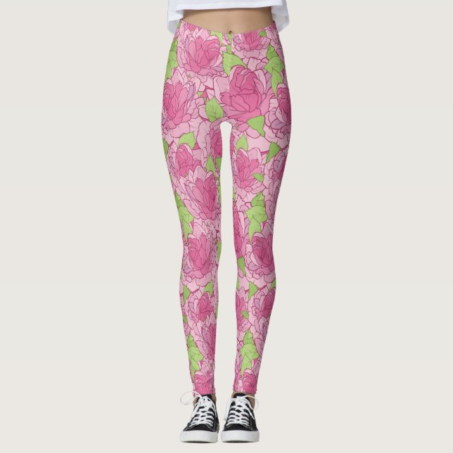 Blumenmuster Leggings (Vorderseite)