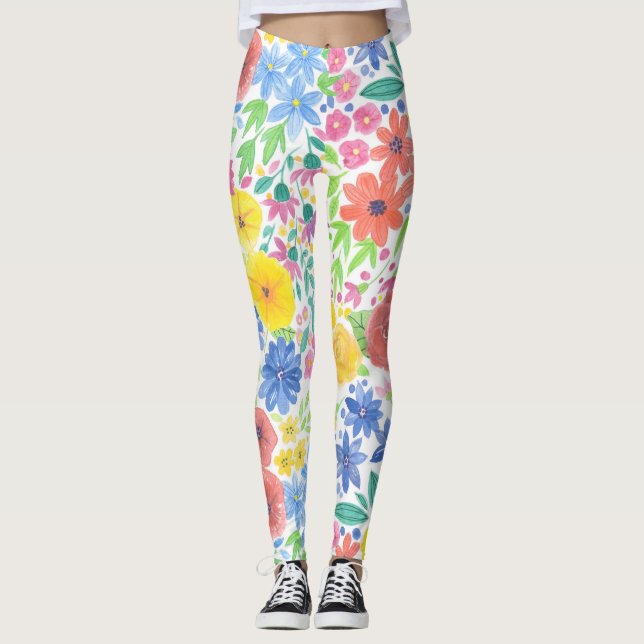 Blumenmuster Leggings (Vorderseite)