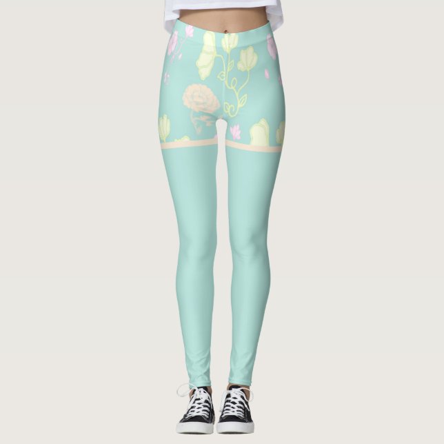 Blumenmuster Leggings (Vorderseite)