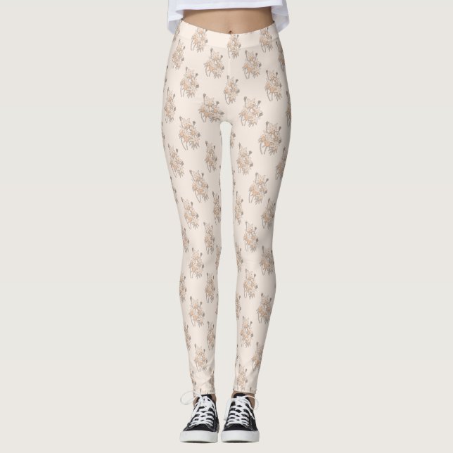 Blumenmuster Leggings (Vorderseite)