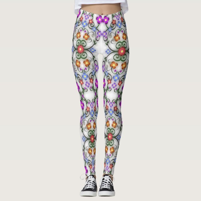 Blumenmuster-Leggings Leggings (Vorderseite)
