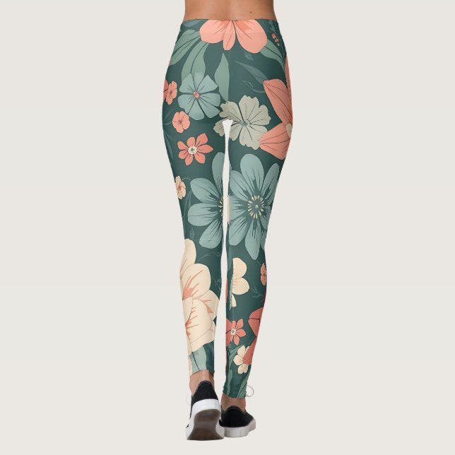 Blumenmuster-Leggings Leggings (Rückseite)
