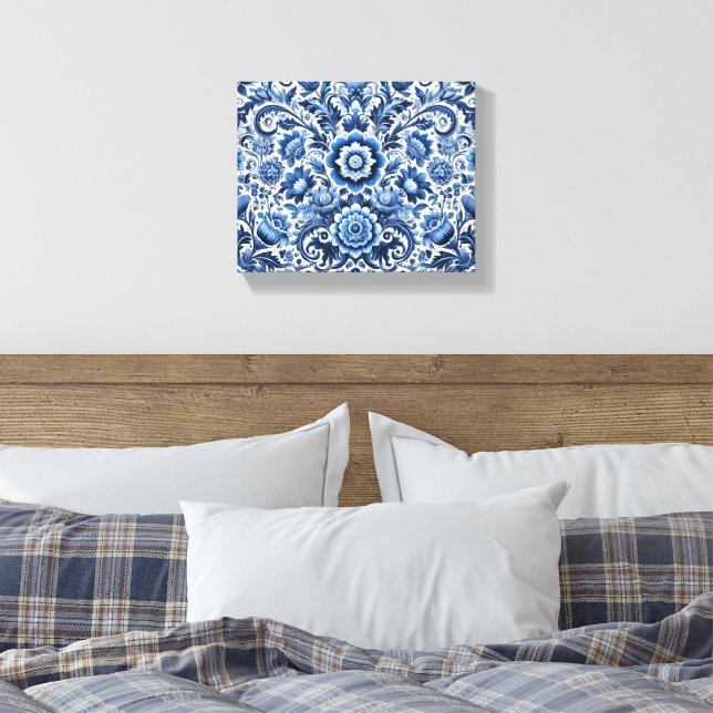 Blumenmuster Leinwanddruck (Insitu (Schlafzimmer))
