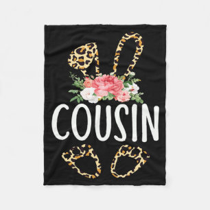 Blumenmuster Leopard Cousin Hase Frohe Ostern Mütt Fleecedecke