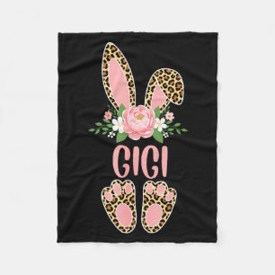 Blumenmuster Leopard Gigi Hase Frohe Ostern Frühli Fleecedecke