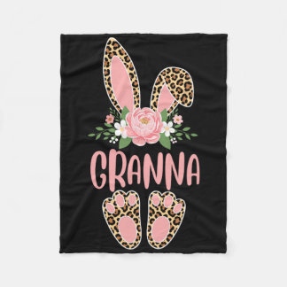 Blumenmuster Leopard Granna Hase Frohe Ostern Früh Fleecedecke