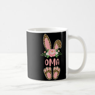 Blumenmuster Leopard Oma Hase Frohe Ostern Frühlin Kaffeetasse