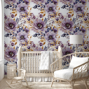 Blumenmuster: Lila Blossom-Design Tapete