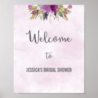 Blumenmuster Lila Farbe Willkommenspopster drucken