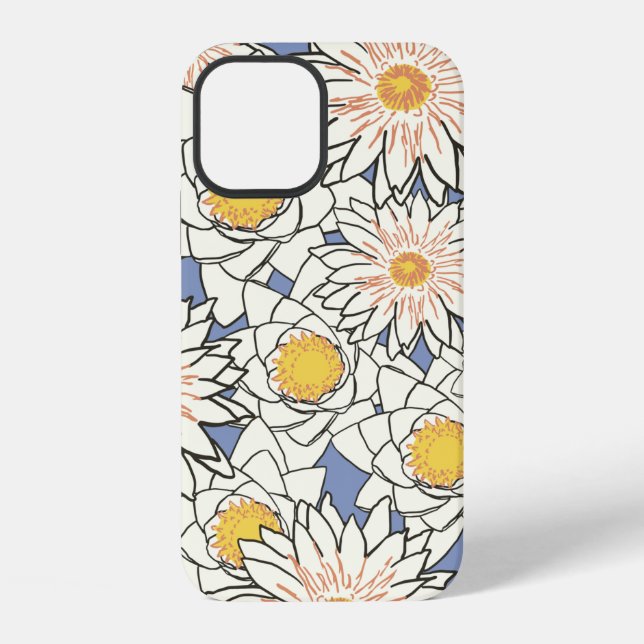 Blumenmuster Lotus Lilie iPhone Hülle (Rückseite)