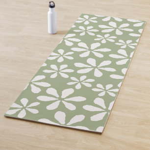 Blumenmuster Mädchenhaftes Salbeigrün Botanische B Yogamatte