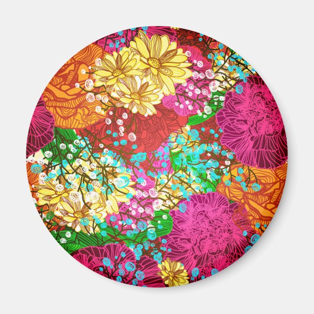 Blumenmuster Magnet (Vorne)