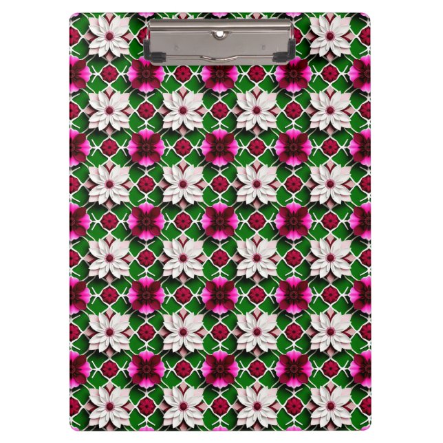 Blumenmuster mit bunten Blume Klemmbrett (Vorderseite)