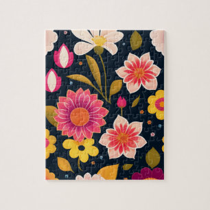 Blumenmuster mit bunten Blume Puzzle