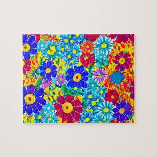 Blumenmuster mit bunten Blume Puzzle (Horizontal)