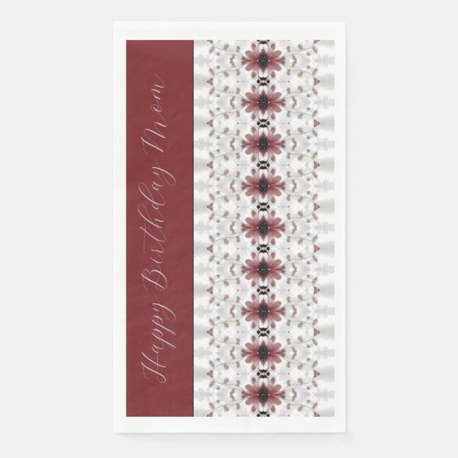 Blumenmuster mit Burgund Serviette (Vorderseite)