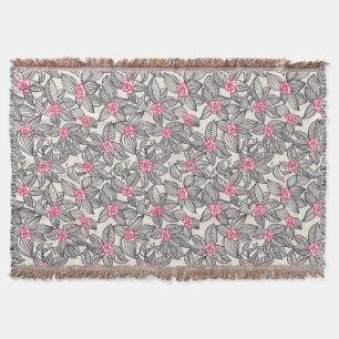 Blumenmuster mit Cartoonvögeln Decke