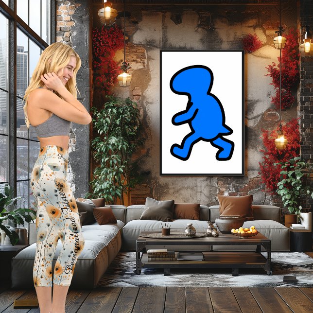 Blumenmuster mit erdigen Farben Capri Leggings (Von Creator hochgeladen)