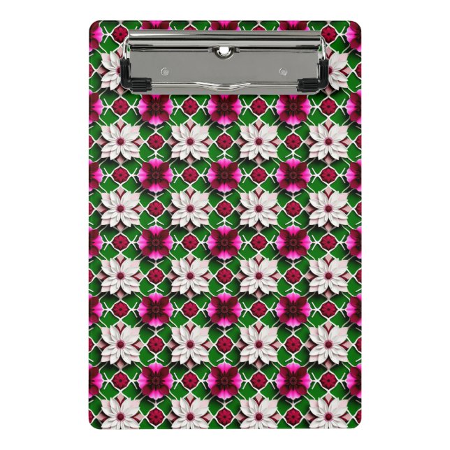 Blumenmuster mit farbenfrohen Blüten Mini Klemmbrett (Vorderseite)