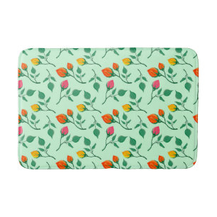 Blumenmuster mit farbigen Blume der Rose Badematte