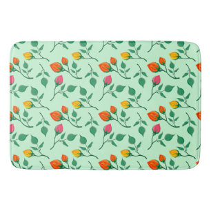 Blumenmuster mit farbigen Blume der Rose Badematte