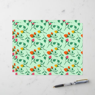 Blumenmuster mit farbigen Blume der Rose Briefbogen
