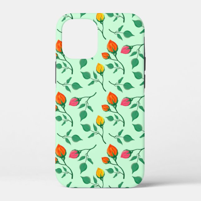 Blumenmuster mit farbigen Blume der Rose Case-Mate iPhone Hülle (Rückseite)
