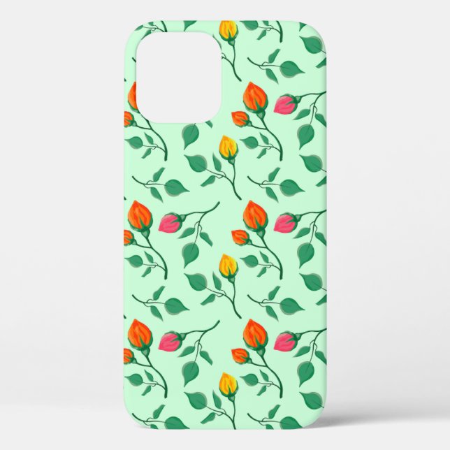 Blumenmuster mit farbigen Blume der Rose Case-Mate iPhone Hülle (Rückseite)