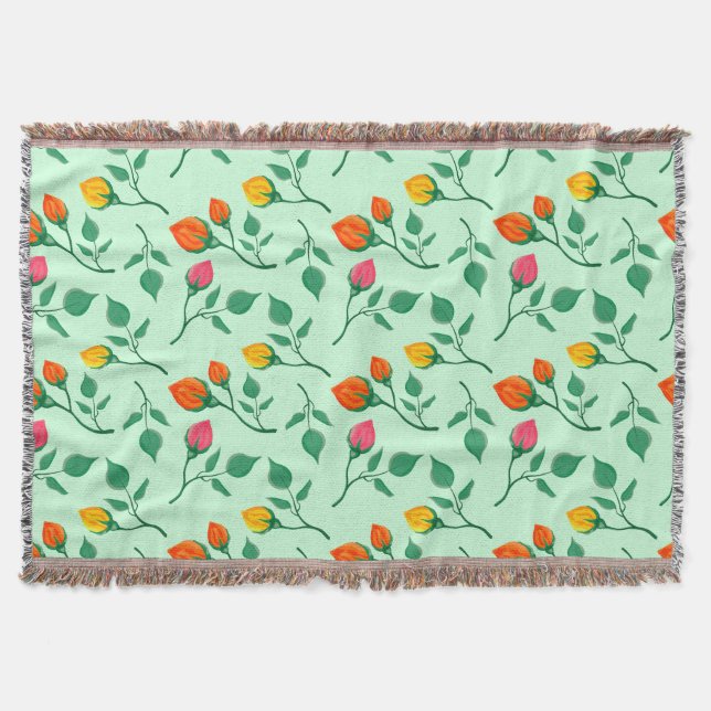 Blumenmuster mit farbigen Blume der Rose Decke (Vorderseite)