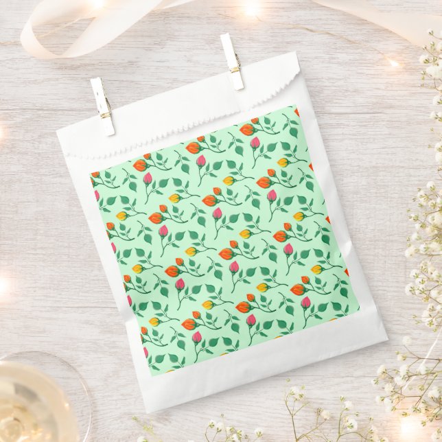 Blumenmuster mit farbigen Blume der Rose Geschenktütchen (Ausgeschnitten)