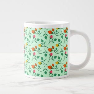 Blumenmuster mit farbigen Blume der Rose Jumbo-Tasse