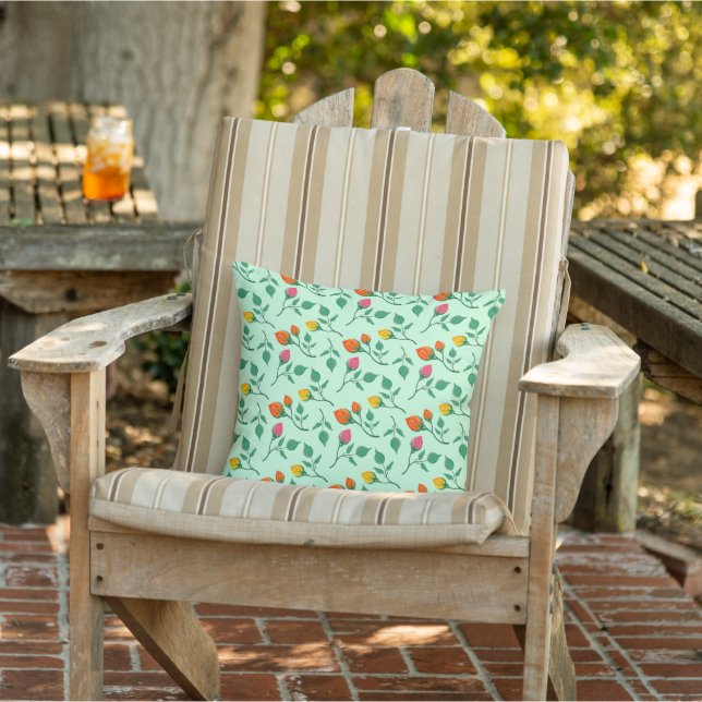 Blumenmuster mit farbigen Blume der Rose Kissen (Stuhl)