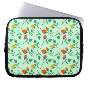 Blumenmuster mit farbigen Blume der Rose Laptopschutzhülle