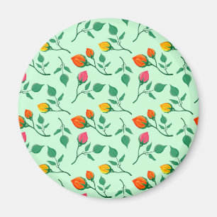Blumenmuster mit farbigen Blume der Rose Magnet