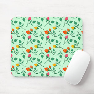 Blumenmuster mit farbigen Blume der Rose Mousepad