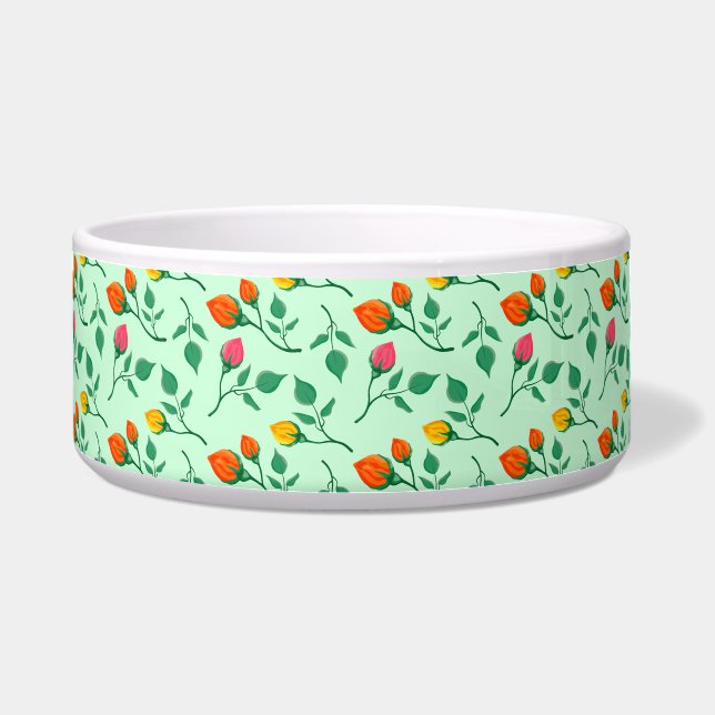 Blumenmuster mit farbigen Blume der Rose Napf (Vorderseite)