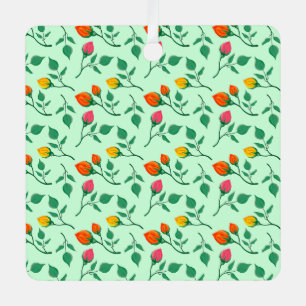 Blumenmuster mit farbigen Blume der Rose Ornament Aus Metall