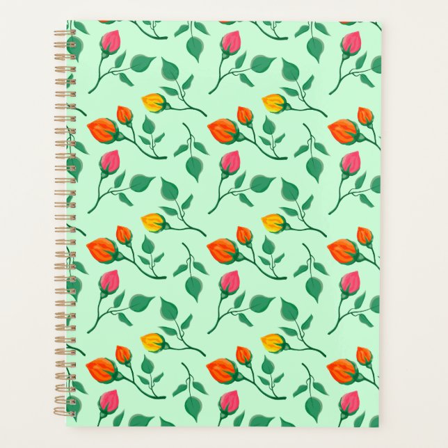 Blumenmuster mit farbigen Blume der Rose Planer (Vorderseite)