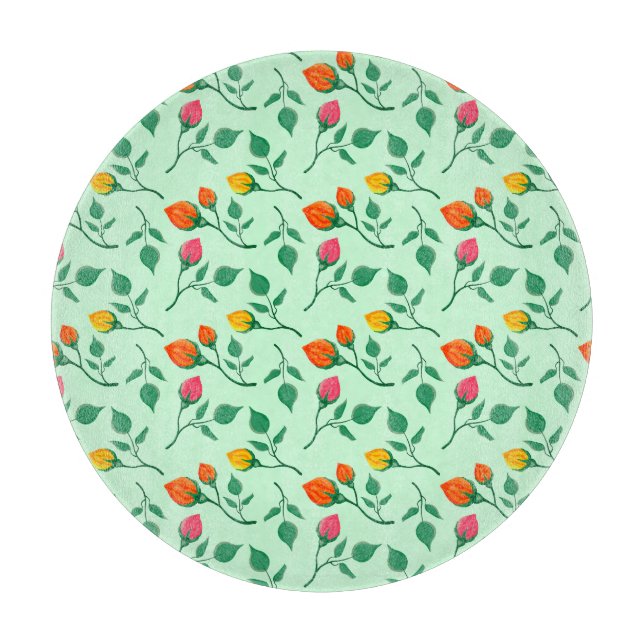 Blumenmuster mit farbigen Blume der Rose Schneidebrett (Vorderseite)