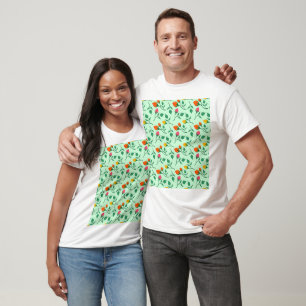 Blumenmuster mit farbigen Blume der Rose T-Shirt