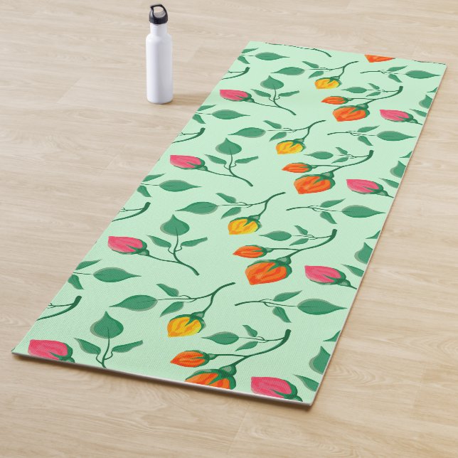 Blumenmuster mit farbigen Blume der Rose Yogamatte (Beispiel)