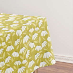 Blumenmuster mit Gänseblümchen in Dunkelgold und O Tischdecke