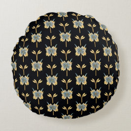 Blumenmuster mit gelben Blumen Rundes Kissen