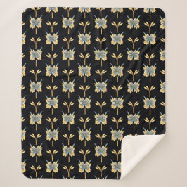Blumenmuster mit gelben Blumen Sherpadecke