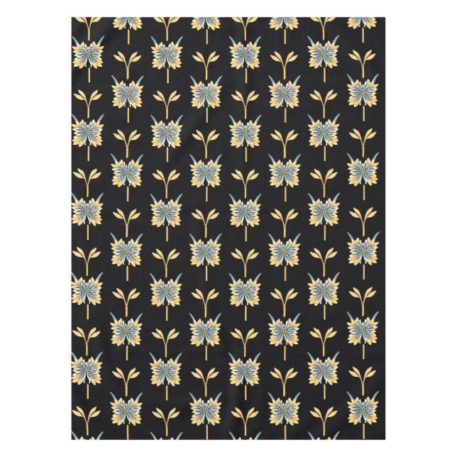 Blumenmuster mit gelben Blumen Tischdecke (Vorderseite)