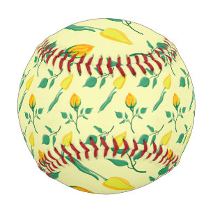 Blumenmuster mit gelben Rosen-und Tulpenfarben-Blu Baseball