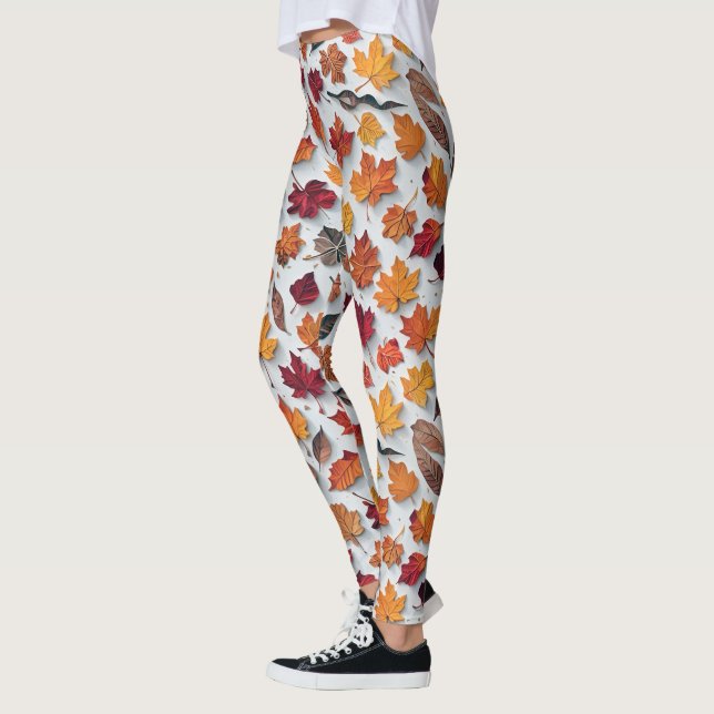 Blumenmuster mit gestürzten Blätter 4 - Leggings (Links)