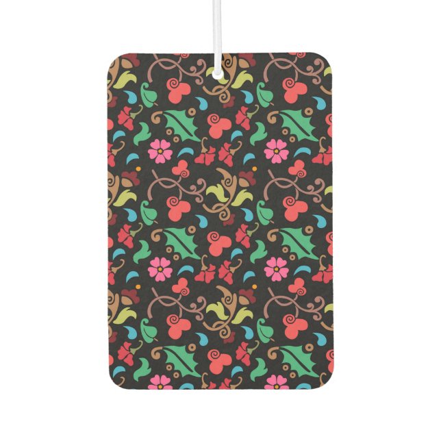 Blumenmuster mit glattem Hintergrund-45673 Autolufterfrischer (Vorderseite)