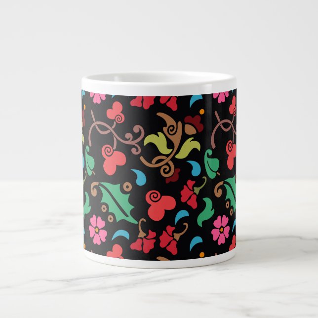 Blumenmuster mit glattem Hintergrund-45673 Jumbo-Tasse (Vorderseite)